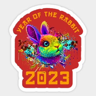 Chinese New Year 2023 Year of the Rabbit Horoscope Pop Art Sticker